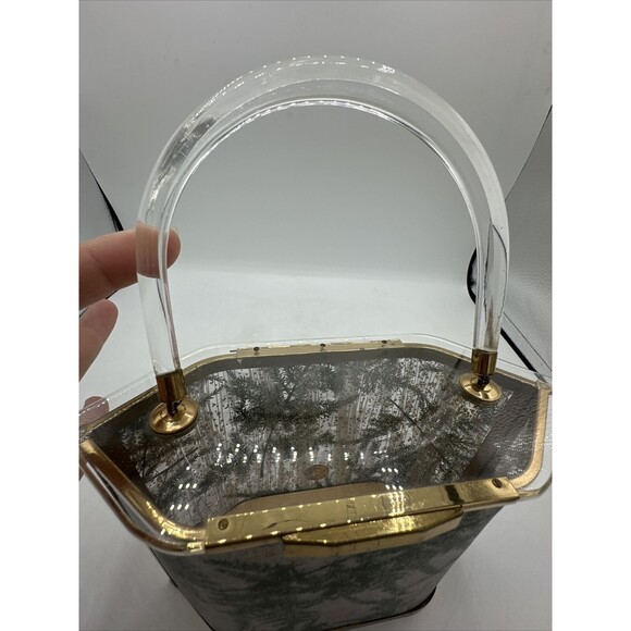 Vintage MCM Majestic Lucite Purse Handbag Pressed Pine Tree Branches - Picture 10 of 16
